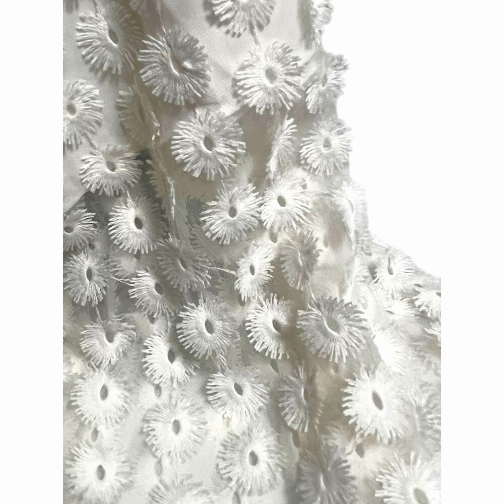 By Anthropologie 3D Texture Sheer Slip Midi Skirt | L, White Floral - Picture 8 of 8